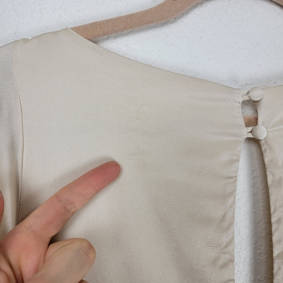 Cult Gaia Shaine Gown Maxi Cape Bridal Silk Cutouts White Ivory Medium - Picture 13 of 17